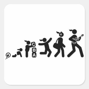Ukulele Player Vierkante Sticker
