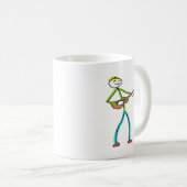 Ukulele Playing Stickman Koffiemok (Voorkant rechts)