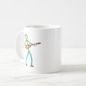 Ukulele Playing Stickman Koffiemok (Voorkant links)