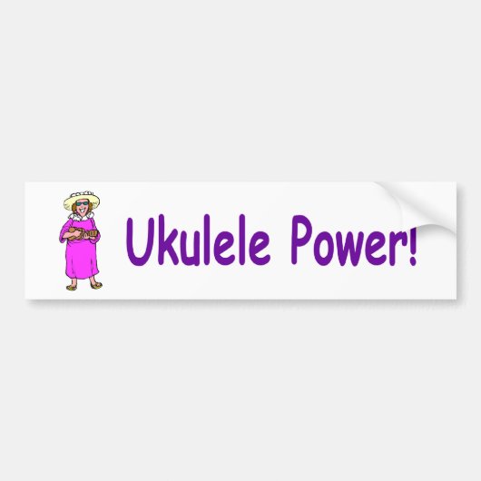 Ukulele Power! Bumpersticker (Voorkant)