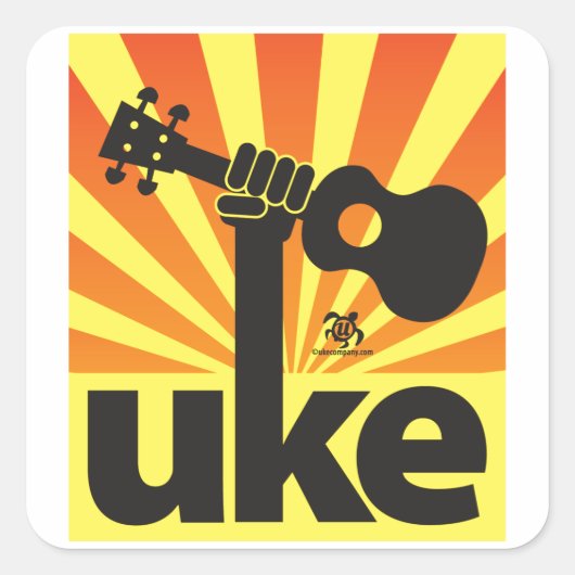 Ukulele Power Vierkante Sticker (Voorkant)