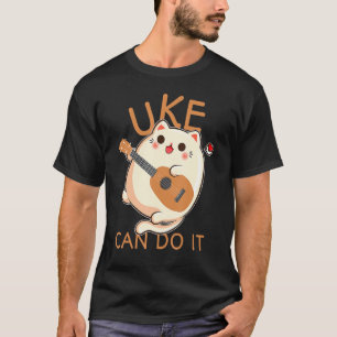 Ukulele Print Uke kan het cat-speelproduct maken T-shirt