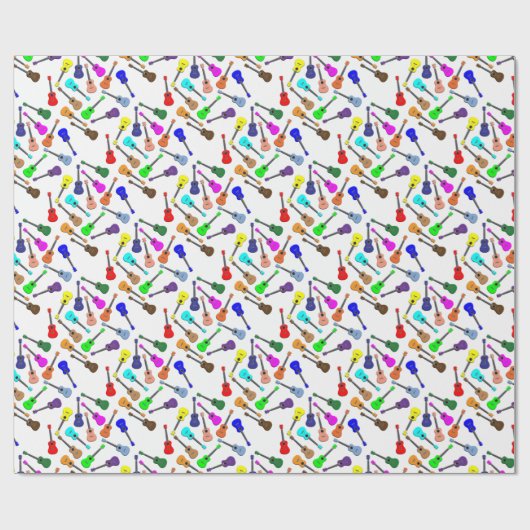 Ukulele Rainbow Cadeaupapier (Vlak)