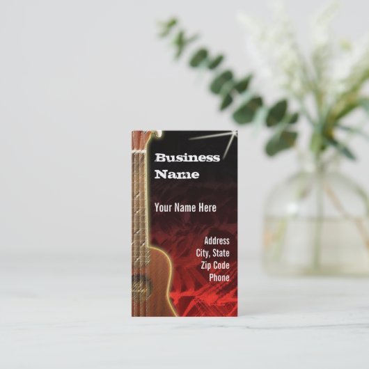 ukulele.red ~ bc visitekaartje (Staand voorkant)