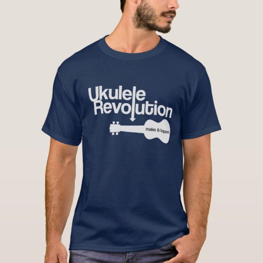 Ukulele Revolutie Donkere T-shirt (Voorkant)