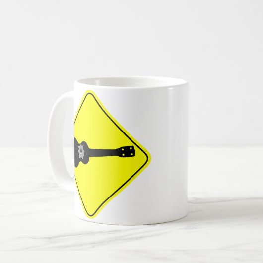 Ukulele Road Sign Mok (Voorkant links)