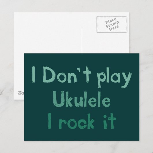 Ukulele Rock It Briefkaart (Voorkant / Achterkant)
