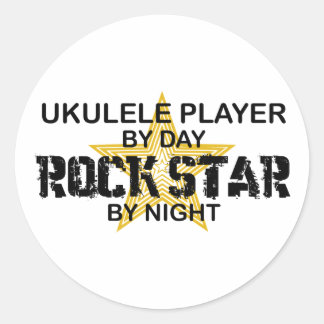 Ukulele Rock Star by Night Ronde Sticker