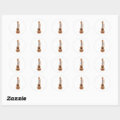 Ukulele Ronde Sticker (Vel)