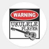Ukulele Ronde Sticker (Voorkant)