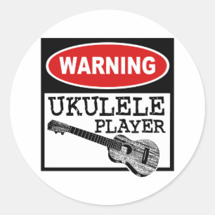 Ukulele Ronde Sticker