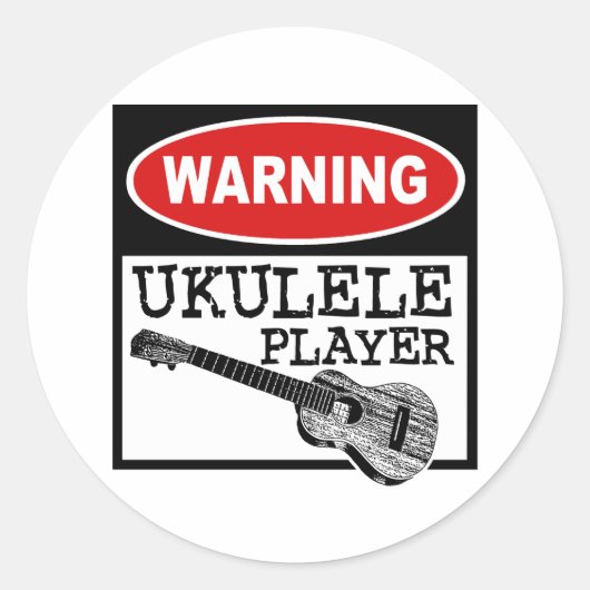 Ukulele Ronde Sticker (Voorkant)