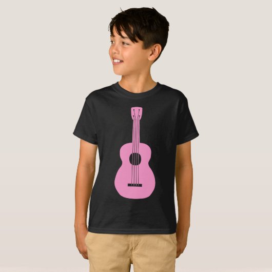Ukulele - Roze T-shirt (Voorkant volledig)