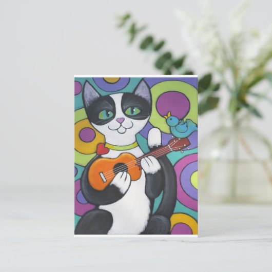 Ukulele Serenade Briefkaart (Staand voorkant)