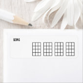 Ukulele Song Chord Chart 4 Frets Black Sjabloon Etiket (Insitu)