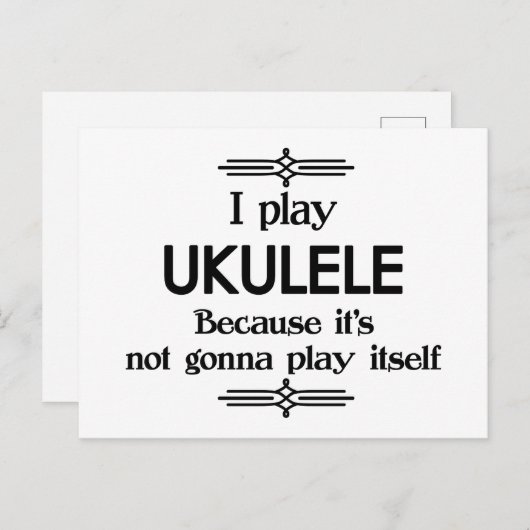 Ukulele - Speel zelf Funny Deco Music Briefkaart (Voorkant / Achterkant)