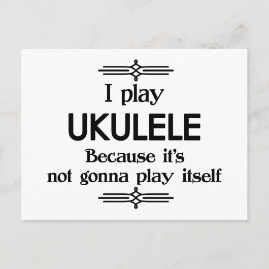 Ukulele - Speel zelf Funny Deco Music Briefkaart (Voorkant)