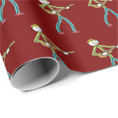 Ukulele spelende Stickman Cadeaupapier (Rol Hoek)