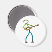 Ukulele spelende Stickman Magneet (Voorkant / Achterkant)
