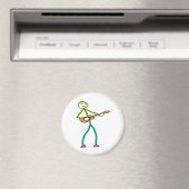 Ukulele spelende Stickman Magneet (Insitu (Vaatwasser))