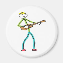 Ukulele spelende Stickman Magneet