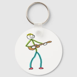 Ukulele spelende Stickman Sleutelhanger