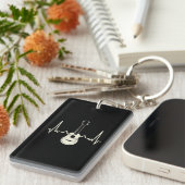 Ukulele speler I hart Ukulele Sleutelhanger (Voorkant Rechts)