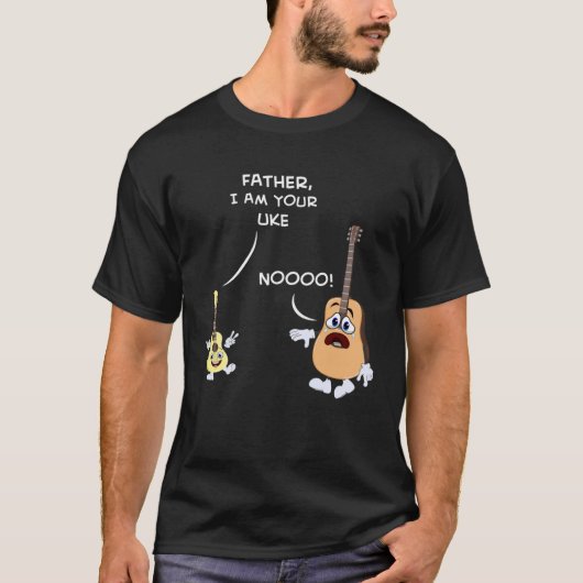 Ukulele Speler Vader Ik Ben Uw Uke T-shirt (Voorkant)