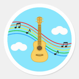 Ukulele Sticker Lucht Regenboog Muziek Kinderen