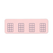 Ukulele Stickers Chord Chart 4 Frets Navy & Blush (Voorkant)