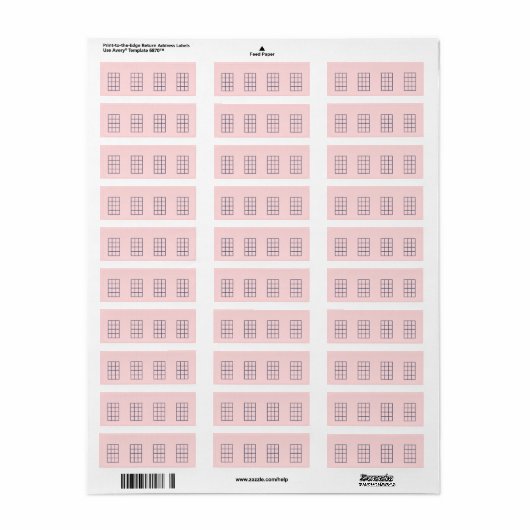 Ukulele Stickers Chord Chart 4 Frets Navy & Blush (Full Sheet)