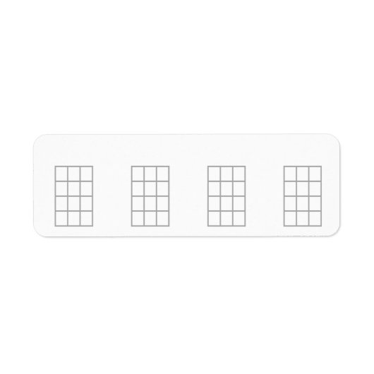 Ukulele Stickers Empty Chord Chart 4 Frets Gray (Voorkant)