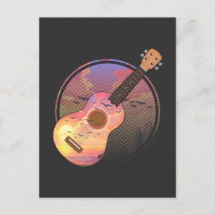 Ukulele Sunset Musician Natuur Hawaii Briefkaart