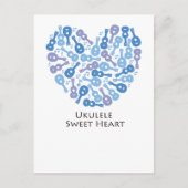 Ukulele Sweet Heart Briefkaart (Voorkant)