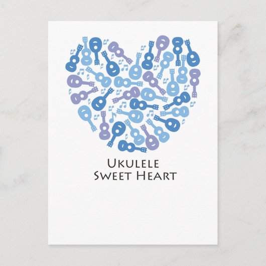 Ukulele Sweet Heart Briefkaart (Voorkant)