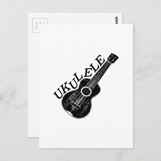Ukulele tekst en Afbeelding Briefkaart (Voorkant / Achterkant)