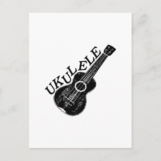 Ukulele tekst en Afbeelding Briefkaart (Voorkant)