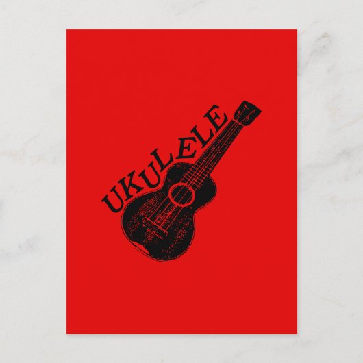 Ukulele tekst en Afbeelding Briefkaart (Voorkant)