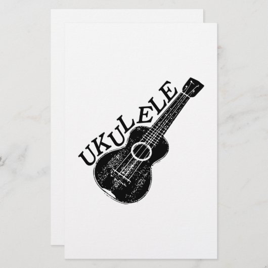 Ukulele tekst en Afbeelding Briefpapier (Voorkant / Achterkant)