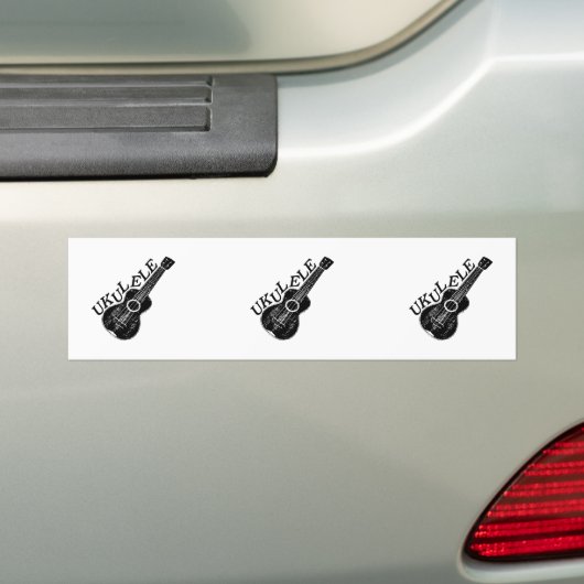 Ukulele tekst en Afbeelding Bumpersticker (Op auto)