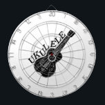 Ukulele tekst en Afbeelding Dartbord<br><div class="desc">Zwarte tekening met aangepaste tekst. Origineel ontwerp. Cadeau idee voor ukulele liefhebbers.</div>