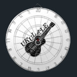 Ukulele tekst en Afbeelding Dartbord<br><div class="desc">Zwarte tekening met aangepaste tekst. Origineel ontwerp. Cadeau idee voor ukulele liefhebbers.</div>