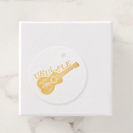 Ukulele tekst en Afbeelding hart Bedankjes Labels (Met doos)