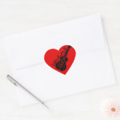 Ukulele tekst en Afbeelding Hart Sticker (Envelop)