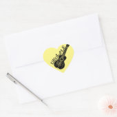 Ukulele tekst en Afbeelding Hart Sticker (Envelop)