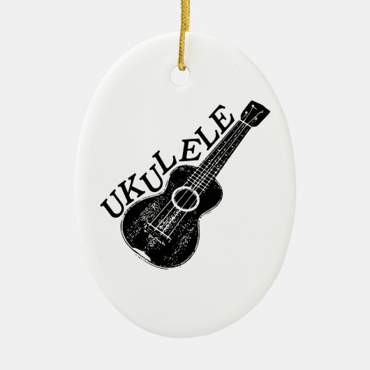 Ukulele tekst en Afbeelding Keramisch Ornament (Voorkant)