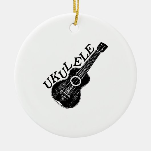 Ukulele tekst en Afbeelding Keramisch Ornament (Voorkant)