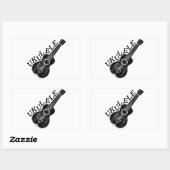 Ukulele tekst en Afbeelding Rechthoekige Sticker (Vel)