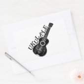 Ukulele tekst en Afbeelding Rechthoekige Sticker (Envelop)