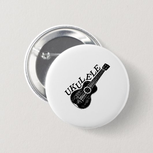 Ukulele tekst en Afbeelding Ronde Button 5,7 Cm (Voorkant /achterkant)